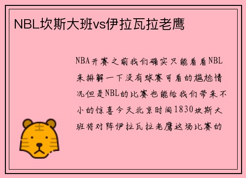 NBL坎斯大班vs伊拉瓦拉老鹰